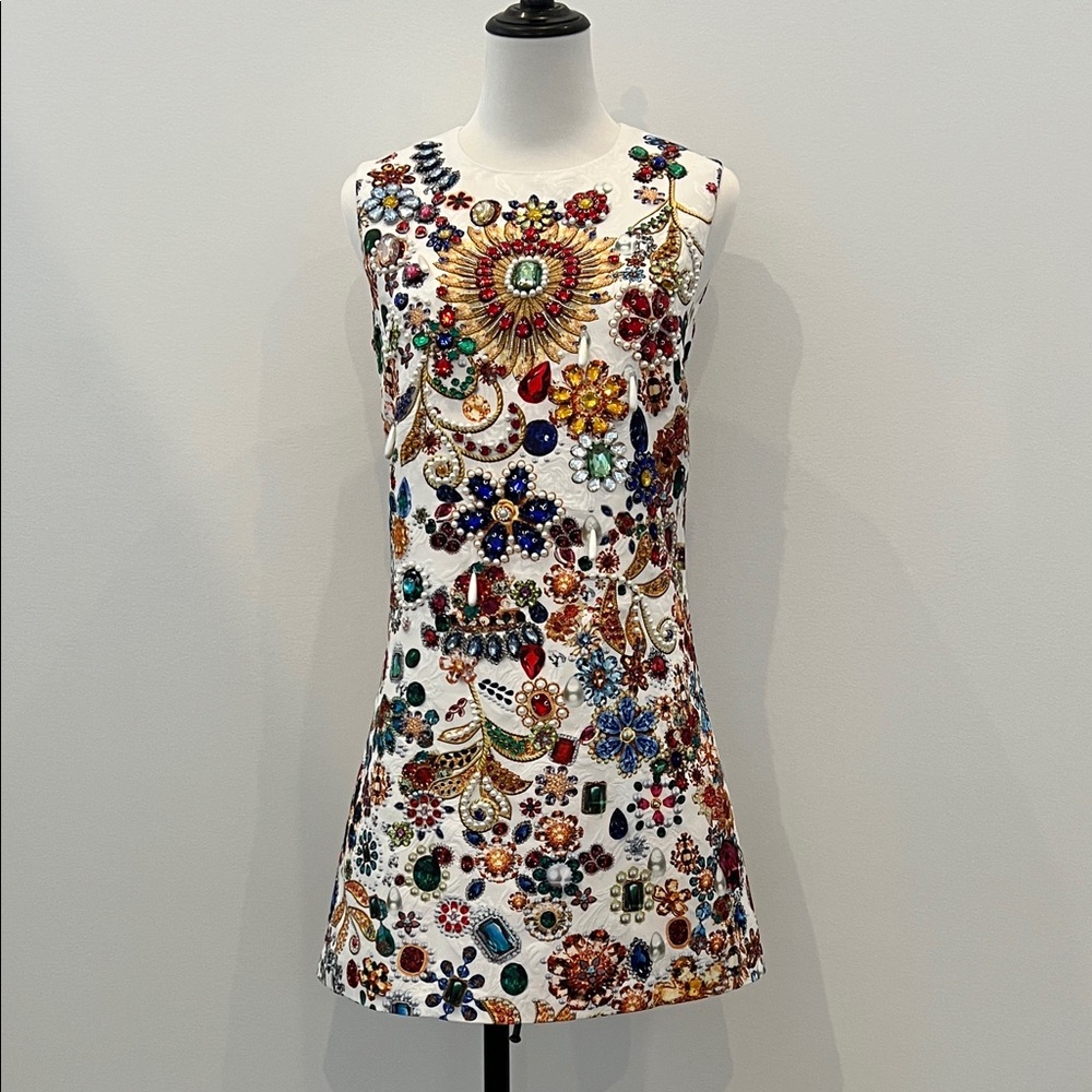 Colorful Embellished Mini Dress